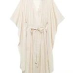 KONDALA Vintage Chic femmes robe rayé ample col en v ceintures à lacets longue robe Kimono nouvelle mode 2024 automne robe ample KONDALA Vintage Chic femmes robe rayé ample col en v ceintures à lacets longue robe Kimono nouvelle mode 2024 automne robe ample