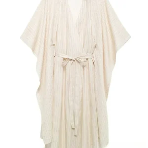 KONDALA Vintage Chic femmes robe rayé ample col en v ceintures à lacets longue robe Kimono nouvelle mode 2024 automne robe ample KONDALA Vintage Chic femmes robe rayé ample col en v ceintures à lacets longue robe Kimono nouvelle mode 2024 automne robe ample