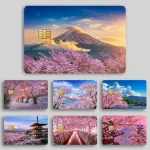 Autocollants japonais de peau de carte de crédit Sakura, pour carte bancaire, Bus, carte de métro, cadeau étanche