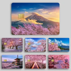 Autocollants japonais de peau de carte de crédit Sakura, pour carte bancaire, Bus, carte de métro, cadeau étanche