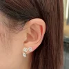 boucles d'oreilles asymétriques géométriques incrustées pour femmes, bijoux à la mode en argent sterling 925, cadeaux de fête et de vacances classiques.