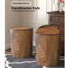 vintage bois grainswing couvercle poubelle balançoire haut corbeille bois grain poubelle rétro poubelle pour salle de bain salon