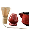 plat à thé japonais, ensemble d'ustensiles à fouet matcha et plateau à bol matcha, fouet en bambou, accessoires de cérémonie du thé 4 pièces