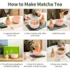 bol matcha en céramique, bol matcha de style japonais sakura, bol artistique en céramique pour cérémonie du thé, bol à salade pour matcha, 1/2 pièces