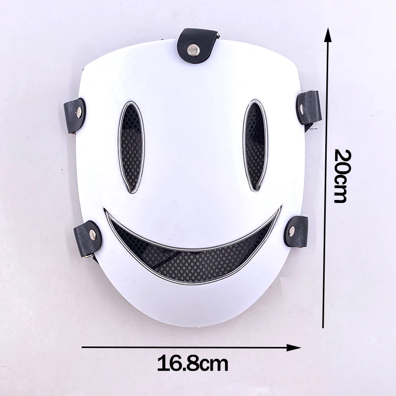 masque de cosplay d'anime japonais, invasion de grande hauteur, tenkuu shinpan, masques en pvc blanc, masque lumineux led, accessoires, mode masque de cosplay d'anime japonais, invasion de grande hauteur, tenkuu shinpan, masques en pvc blanc, masque lumineux led, accessoires, mode