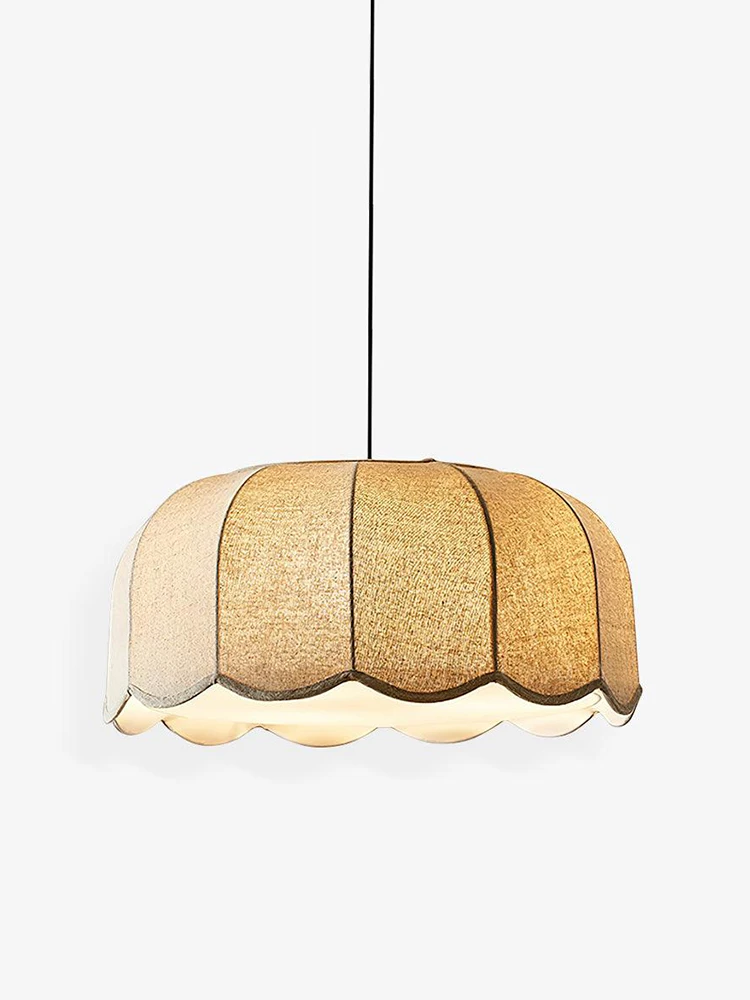 lampe suspendue en tissu japonais, abat jour ondulé nordique, lustre de plafond pour chambre à coucher, restaurant, décoration de la maison lampe suspendue en tissu japonais, abat jour ondulé nordique, lustre de plafond pour chambre à coucher, restaurant, décoration de la maison