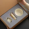 bespritgift – ensemble de bols matcha japonais à fleurs peintes à la main, fouet à thé en céramique, cuillère en bambou, outils à thé, accessoires de cérémonie du thé 4 pièces