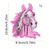 tête de cheval adhésif broderie tissu autocollant sueur sang cheval licorne style ethnique bricolage vêtements accessoires trou broderie