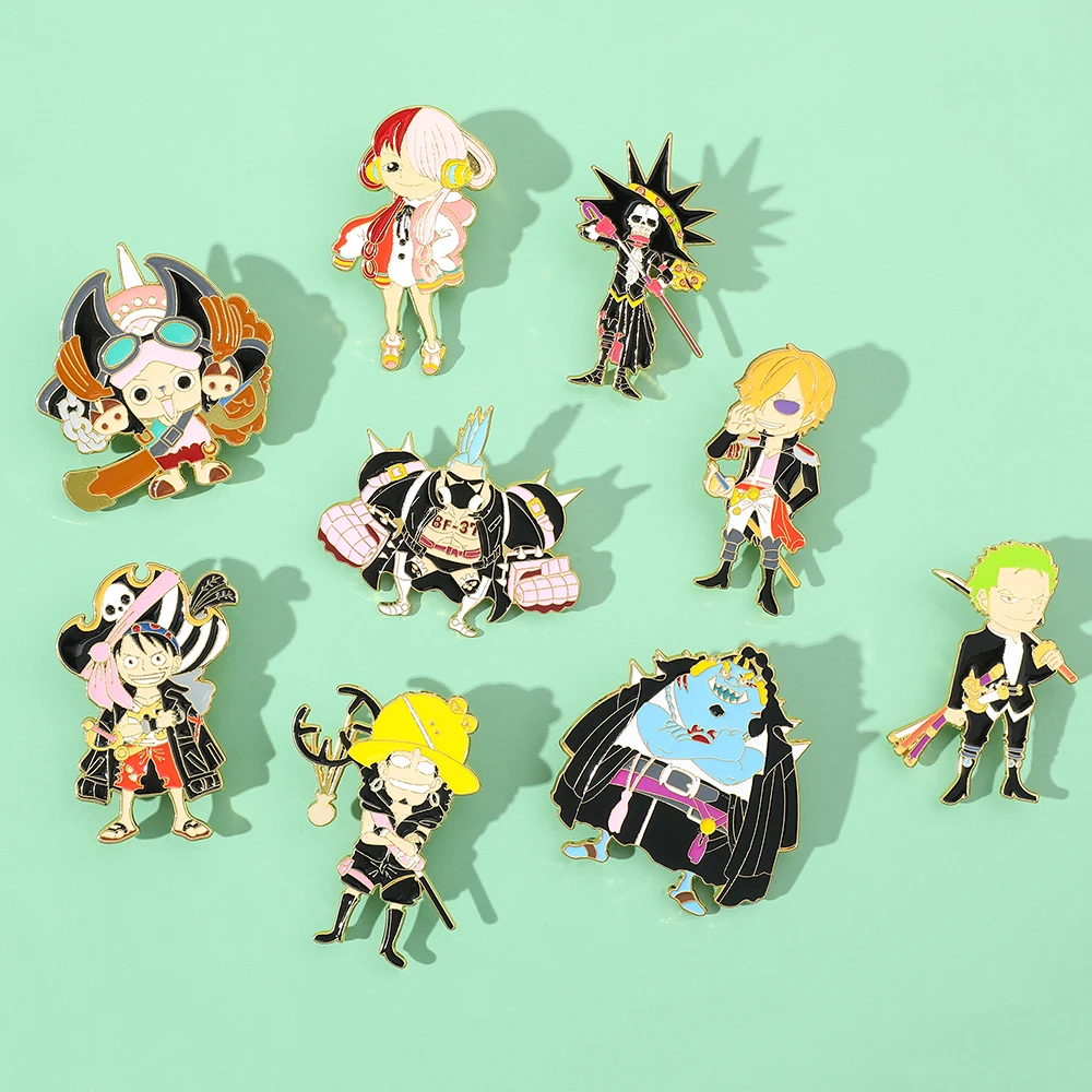 anime une pièce classiques figure dessin animé broches mode drôle singe d. luffy badge pour amis bijoux accessoires cadeaux anime une pièce classiques figure dessin animé broches mode drôle singe d. luffy badge pour amis bijoux accessoires cadeaux