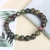 jd – bracelet élastique en pierre de sang de dragon naturel, pour femmes et hommes, breloque, perles de jaspe de dinosaure, porte bonheur, bijoux chakra, cadeau spécial