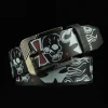 Ceinture en cuir PU pour femme, sangle de taille japonaise, motif de dessin animé tête de mort, assressentiavec tout, mode punk, Y2K Ceinture en cuir PU pour femme, sangle de taille japonaise, motif de dessin animé tête de mort, assressentiavec tout, mode punk, Y2K