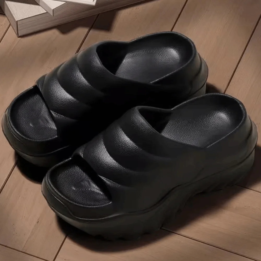 pantoufles à semelles compensées confortables et décontractées de 10cm, chaussures légères à enfiler, sandales d'été souples eva pour femmes pantoufles à semelles compensées confortables et décontractées de 10cm, chaussures légères à enfiler, sandales d'été souples eva pour femmes