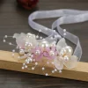 bandeau de sauna Élégant avec perles imitées, coiffe de cheveux, couronne de fleurs, guirxiété de mariée, cerceau de tête, bijoux de mariage pour femme