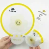 ventilateur pliant portable d'été, visage souriant mignon pour femmes, design portatif en plastique à la mode tournesol