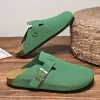 sandales en daim et liège pour hommes et femmes, sabots, pantoufles à bout fermé, diapositives, semelle intérieure de santé, livraison directe