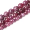 perles rondes lisses en pierre naturelle kunzite aa, 6/8/10mm, spodumène, perles d'espacement amples pour la fabrication de bijoux, fournisseur de bracelets diy 15''