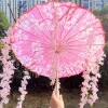 Sakura-Parapluie en dentelle imperméable, Parasol Hanfu, Fleurs, Voiture, brev, Japon, Printemps, Papier huilé Cosplay, 82cm, 32 en effet