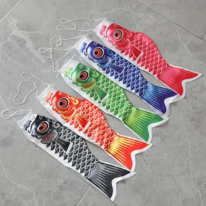 Nouveau drapeau de poisson banderole de carpe japonaise 40/70/100cm coloré Koinobori cerf-volant carillons éoliens carpe vent chaussette drapeau cour suspendu décor