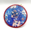 1pc style japonais rond en nylon été avec poche ventilateurs pliants extérieurs ventilateur à main à disque volant