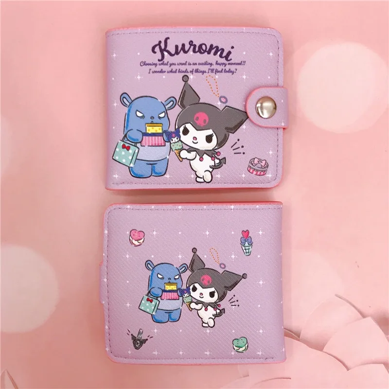 sanrio hello kitty cannelle ma mélodie kuromi nouveau pu sac d'argent décontracté porte monnaie paquet de cartes portefeuille avec boutons sanrio hello kitty cannelle ma mélodie kuromi nouveau pu sac d'argent décontracté porte monnaie paquet de cartes portefeuille avec boutons 