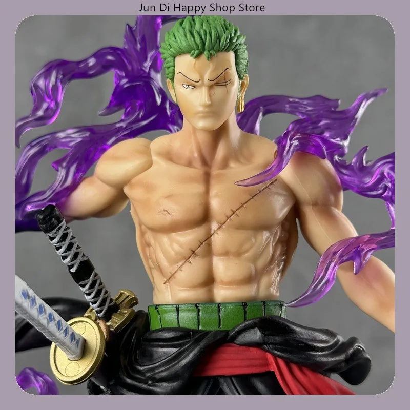 statue de figurine de dessin animé roronoa zoro enma, 33cm, une pièce, pose debout, décoration de bureau, cadeau statue de figurine de dessin animé roronoa zoro enma, 33cm, une pièce, pose debout, décoration de bureau, cadeau