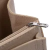 a36t bandeur à main pliable de style japonais imprimé de fleurs de bambou avec sac à dos en feutre, sac de rangement organisateur d'insertion (kaki foncé)