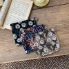 porte monnaie en coton et lin brodé pour femmes, portefeuilles japonais harajuku à la mode, rouge à lèvres, écouteurs, mini sacs de rangement pour filles