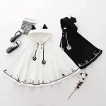 Ponchos japonais, vêtements d&rsquo;automne et d&rsquo;hiver, vestes mignonnes pour femmes, oreilles de chat, manteaux surdimensionnés à capuche, hauts Y2k, Capes douces à la mode 49C648