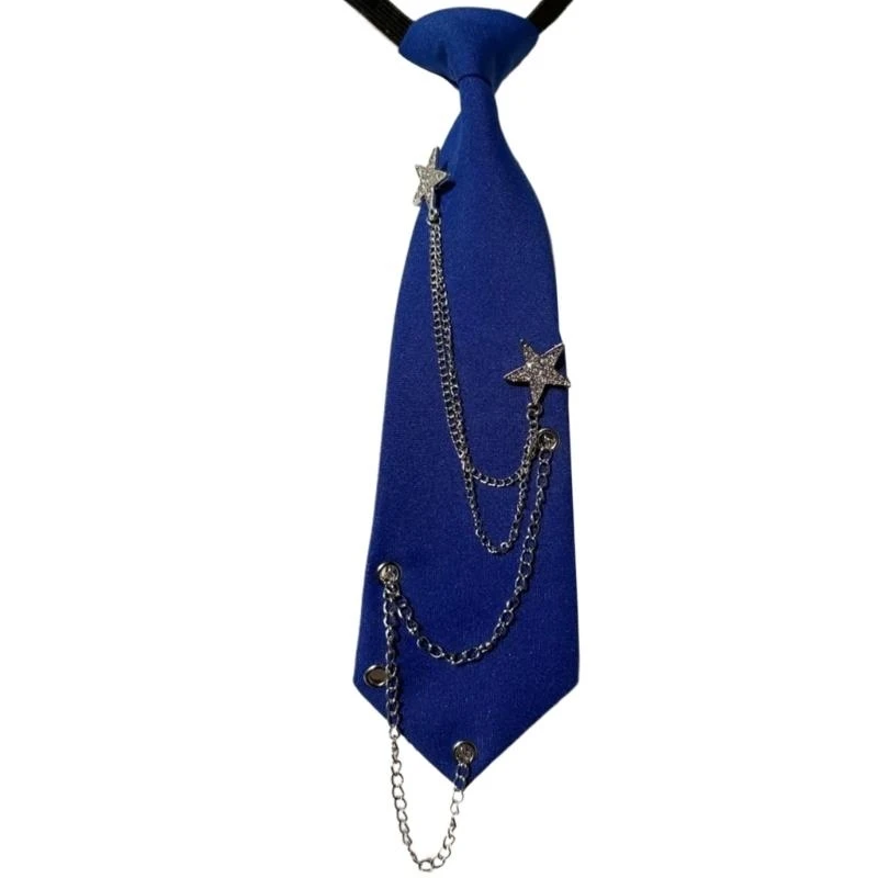 japonais punk tie étudiant uniforme vintage étoile chaîne pré attachée pour femmes japonais punk tie étudiant uniforme vintage étoile chaîne pré attachée pour femmes