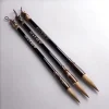 ensemble de pinceaux de calligraphie en bois, stylo pinceau de peinture de calligraphie chinoise, poils de belette en laine, jetée régulière, pinceau d'écriture, l, s, m, 6 pièces