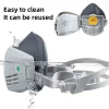 masque anti poussière avec filtre respirateur en coton demi masque masque anti poussière de bâtiment industriel masque anti poussière de sécurité anti smog