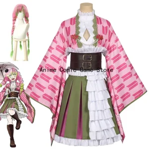 Oké Roji Mitsuri Cosplay Costume avec perruque pour femme, robe Kimono Anime Demon inspectés travailleur, tenues de fête d’Halloween, en stock, S-XXL Oké Roji Mitsuri Cosplay Costume avec perruque pour femme, robe Kimono Anime Demon inspectés travailleur, tenues de fête d’Halloween, en stock, S-XXL