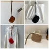 porte monnaie en cuir pu et daim, sac à bandoulière, rouge à lèvres, pochette pour écouteurs, mini sac de rangement, couleur unie, portefeuille avec lanière, streetwear