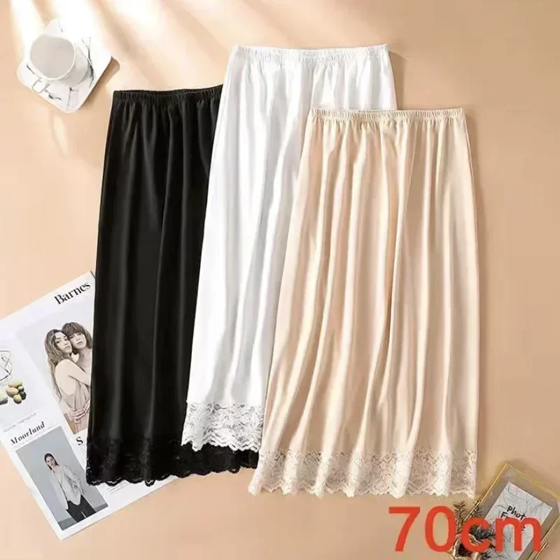 robe d'été en soie glacée pour femmes, 3 longueurs, demi slip, taille haute, élastique, anti pénétration, doublure de sous jupe robe d'été en soie glacée pour femmes, 3 longueurs, demi slip, taille haute, élastique, anti pénétration, doublure de sous jupe