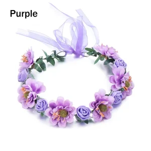 Femmes fleurs feuilles bandeaux accessoires de mariage Rose fleur couronne bohême guirlande filles couronne florale mariée Halo casque Femmes fleurs feuilles bandeaux accessoires de mariage Rose fleur couronne bohême guirlande filles couronne florale mariée Halo casque