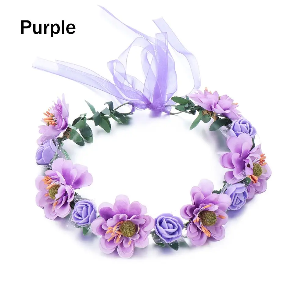 Femmes fleurs feuilles bandeaux accessoires de mariage Rose fleur couronne bohême guirlande filles couronne florale mariée Halo casque Femmes fleurs feuilles bandeaux accessoires de mariage Rose fleur couronne bohême guirlande filles couronne florale mariée Halo casque