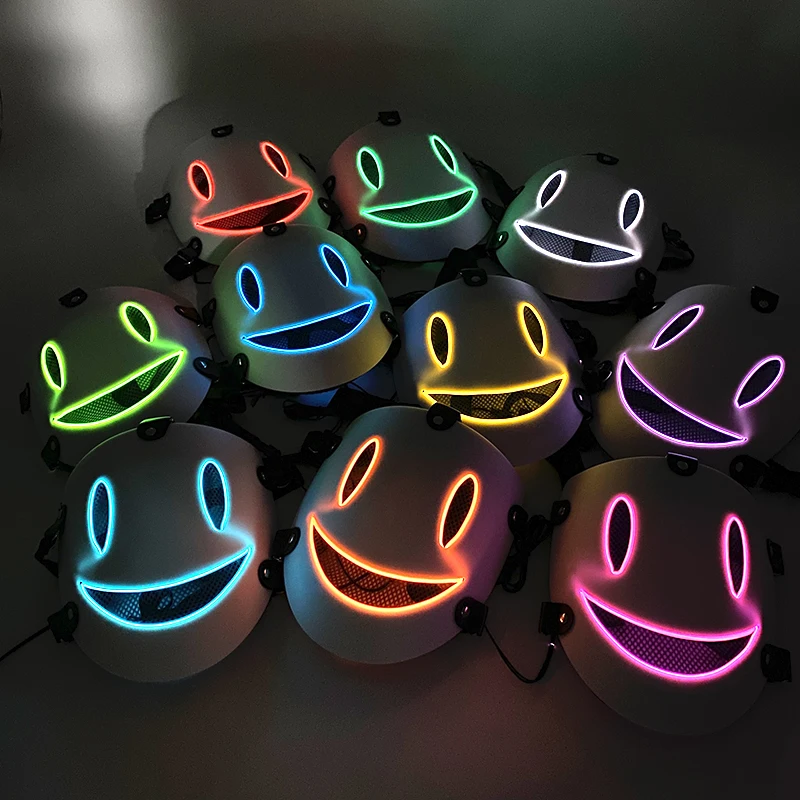 masque de cosplay d'anime japonais, invasion de grande hauteur, tenkuu shinpan, masques en pvc blanc, masque lumineux led, accessoires, mode masque de cosplay d'anime japonais, invasion de grande hauteur, tenkuu shinpan, masques en pvc blanc, masque lumineux led, accessoires, mode