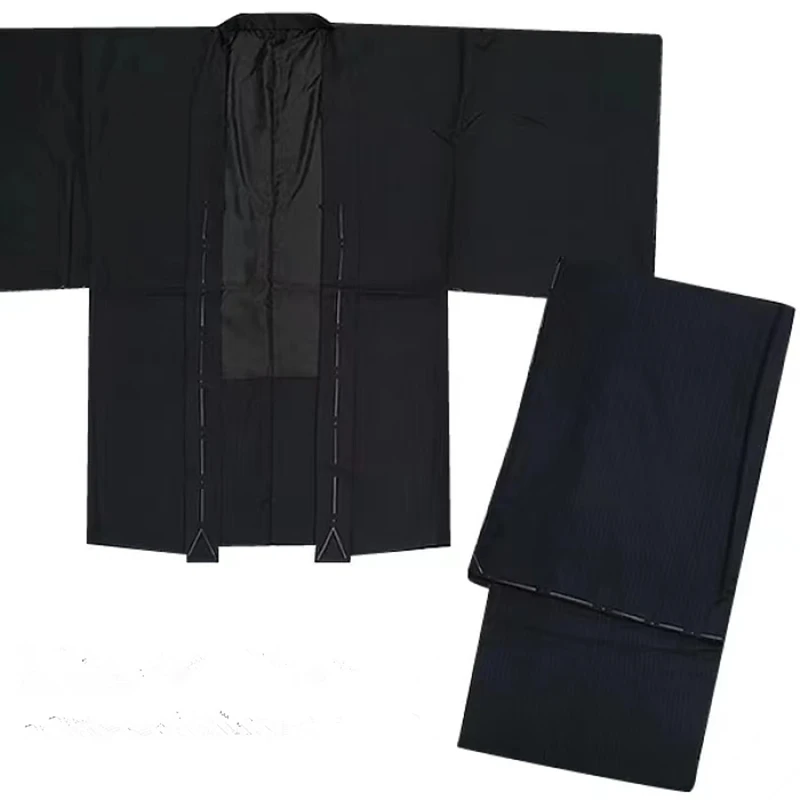 robe formelle traditionnelle japonaise pour hommes, kimono haba tissé, vêtement formel pour hommes avec ceinture en corne, robe longue robe formelle traditionnelle japonaise pour hommes, kimono haba tissé, vêtement formel pour hommes avec ceinture en corne, robe longue