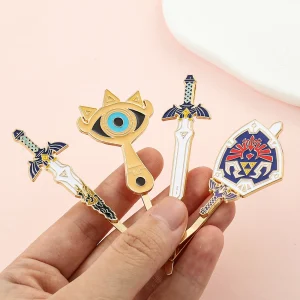 La légende des pinces à cheveux bouclier hylian Sheikah maître épée Barrettes dessin animé chapeaux accessoires de cheveux pour les fans cadeaux La légende des pinces à cheveux bouclier hylian Sheikah maître épée Barrettes dessin animé chapeaux accessoires de cheveux pour les fans cadeaux
