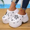 sandales à plateforme épaisse pour femmes, optique d'été, sabots astronomiques bricolage, chaussures de jardin, parker fermé, toboggans de plage coordonnants, mode 2024