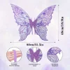ailes de fée papillon colorées, bretelles élastiques en organza scintillant, ailes de cosplay dégradées, ailes d'elfe transparentes faites à la main, costume