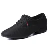 chaussures de danse latine pour hommes, salsa jazz, salle de bal, tango moderne, maille noire, semelle souple, entraînement de tennis, 39 46