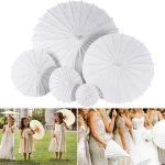 Parapluie chinois en papier blanc, accessoires photo, décoration de fête de mariage, fournitures pour la maison, bricolage Parapluie chinois en papier blanc, accessoires photo, décoration de fête de mariage, fournitures pour la maison, bricolage