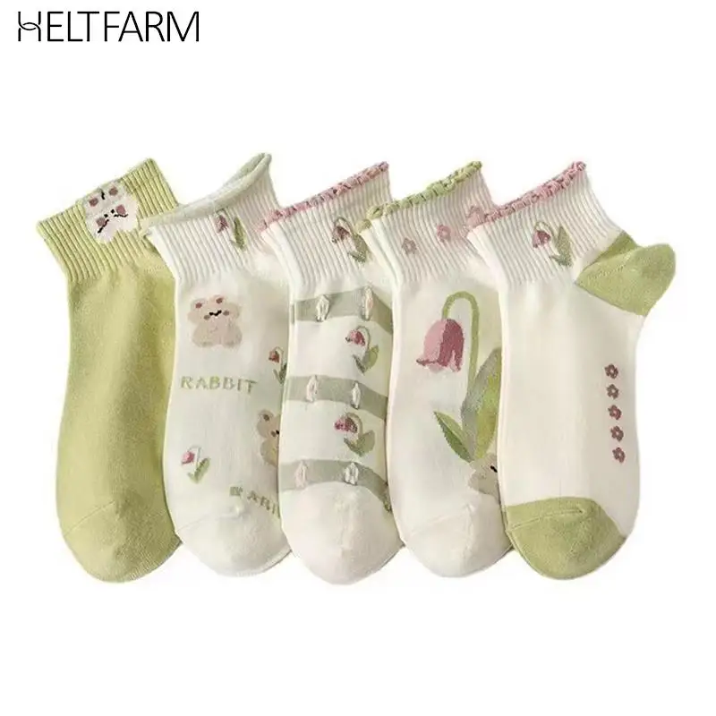 Chaussettes en coton de style coréen Kawaii, chaussettes à tube bas, chaussettes respirantes absorbant la transpiration, chaussettes courtes décontractées de style Harajuku, printemps et été Chaussettes en coton de style coréen Kawaii, chaussettes à tube bas, chaussettes respirantes absorbant la transpiration, chaussettes courtes décontractées de style Harajuku, printemps et été