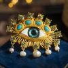 broche de perles en forme d'oeil drôle médiéval, manteau de luxe, accessoires hauts pour hommes et femmes, corsage créatif, broche à pampilles pour banquet
