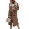 femmes décontracté chaud laine veste style coréen hiver vêtements d'extérieur manteau ample ouvert devant à manches longues pardessus rétro pois manteau pour femme