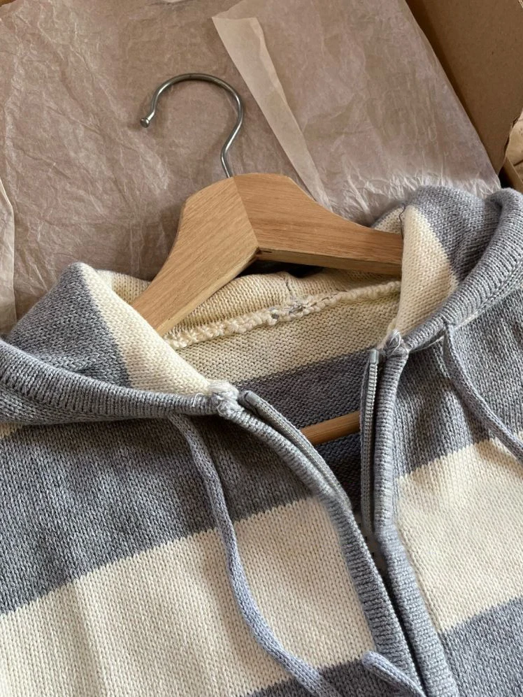 pull court tricoté rayé pour femme, cardigan à manches longues, capuche, fermeture éclair, court, streetwear, y2k, haut court, automne pull court tricoté rayé pour femme, cardigan à manches longues, capuche, fermeture éclair, court, streetwear, y2k, haut court, automne