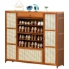 armoire à chaussures d'entrée haute avec porte rabattable pour couloir extérieur, unité d'entrée intégrée de grande capacité pour espaces étroits de la maison