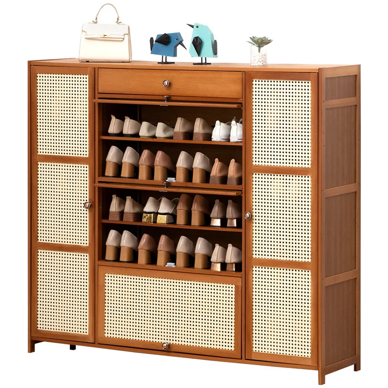 armoire à chaussures d'entrée haute avec porte rabattable pour couloir extérieur, unité d'entrée intégrée de grande capacité pour espaces étroits de la maison armoire à chaussures d'entrée haute avec porte rabattable pour couloir extérieur, unité d'entrée intégrée de grande capacité pour espaces étroits de la maison