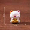 6/12 pièces nouveau dessin animé chinois maneki neko ornements figurine animale chat chanceux modèle bonne chance richesse maison bureau voiture décoration